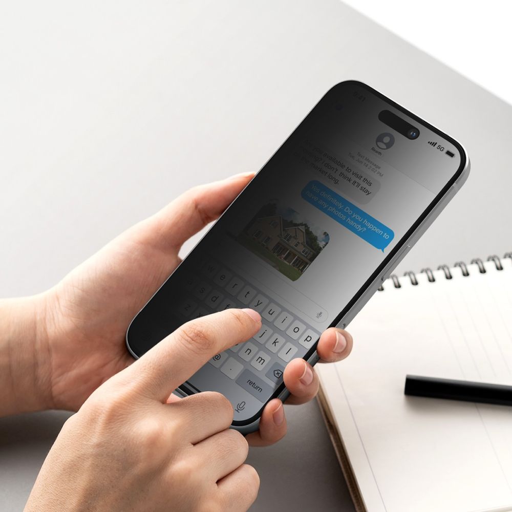 Ringke Easy Slide privatumo stiklas iPhone 16 Pro (2 vnt.) -- iPhone 16 Pro