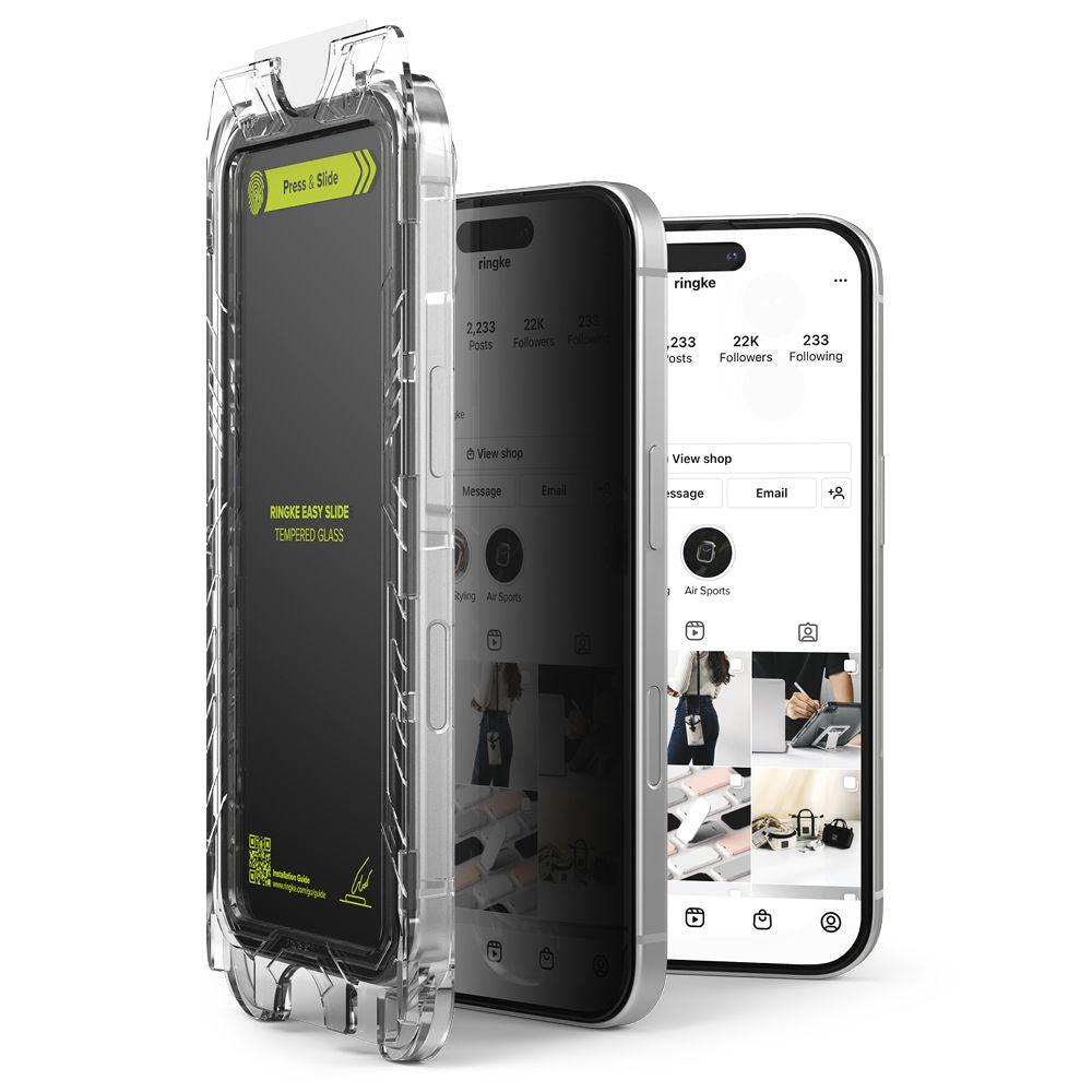 Ringke Easy Slide privatumo stiklas iPhone 16 Pro Max, 2 vnt. -- iPhone 16 Pro Max