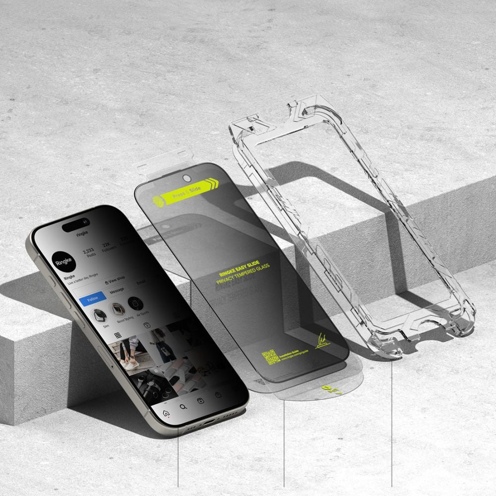 Ringke Easy Slide privatumo stiklas iPhone 16 Pro Max, 2 vnt. -- iPhone 16 Pro Max