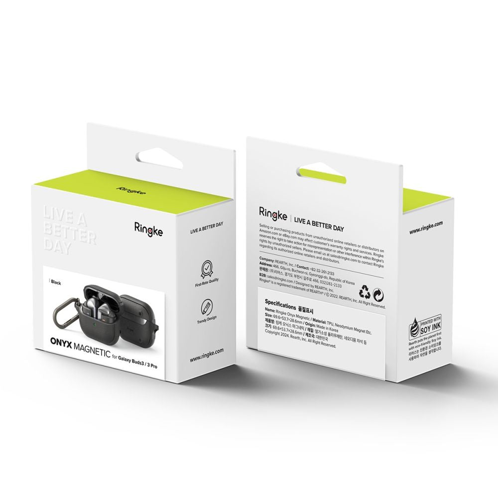 Ringke Onyx MagSafe dėklas Galaxy Buds 3/3 Pro – juodas -- Samsung Galaxy Buds 3