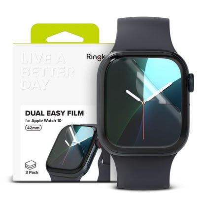 Ringke Dual Easy 3-pack apsauginė folija, skirta Apple Watch 10 42 mm -- Apple Watch 10