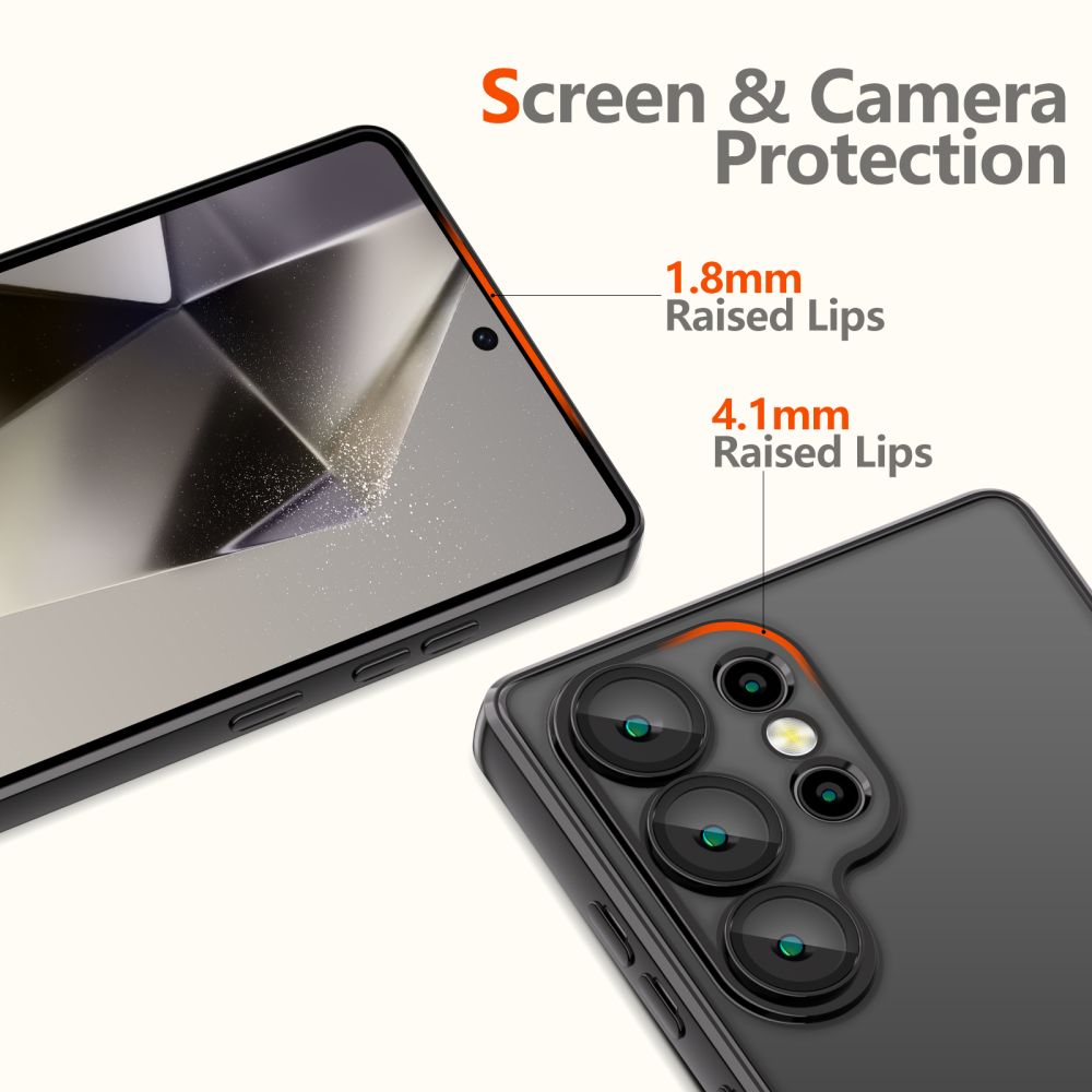 Tech-Protect MagFlex dėklas Galaxy S25 Ultra – skaidrus juodas -- Samsung Galaxy S25 Ultra