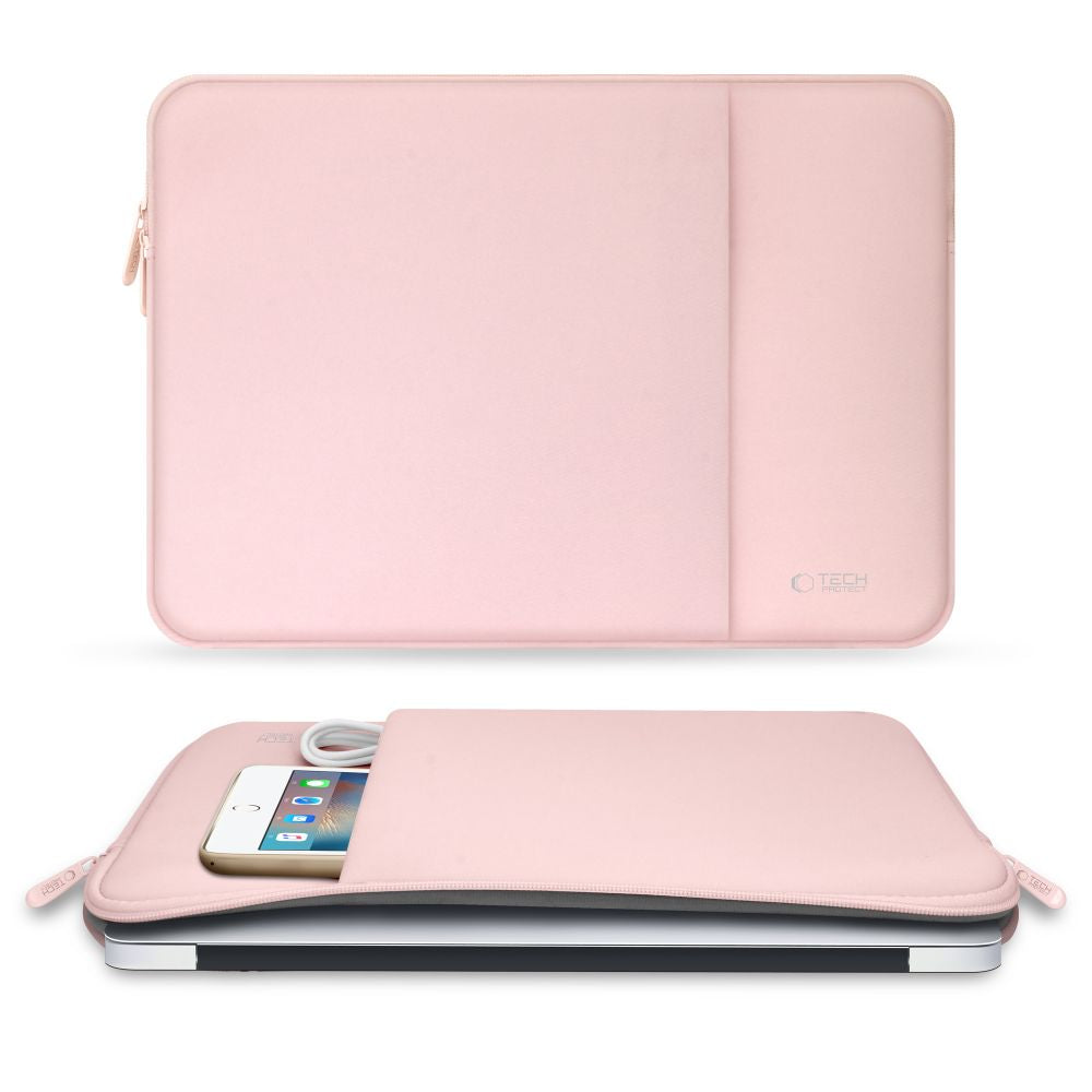 Tech-Protect Neoprene nešiojamojo kompiuterio dėklas 15-16" - Rožinis -- Laptop Bags