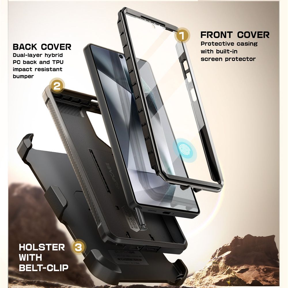 Supcase Unicorn Beetle Pro dėklas, skirtas Samsung Galaxy S25 Ultra – juodas