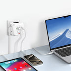Tech-Protect PCL3x4 maitinimo ilgintuvas, 2x USB-A, 2x USB-C, 3x AC Type Schuko - baltas -- Cell phone cables