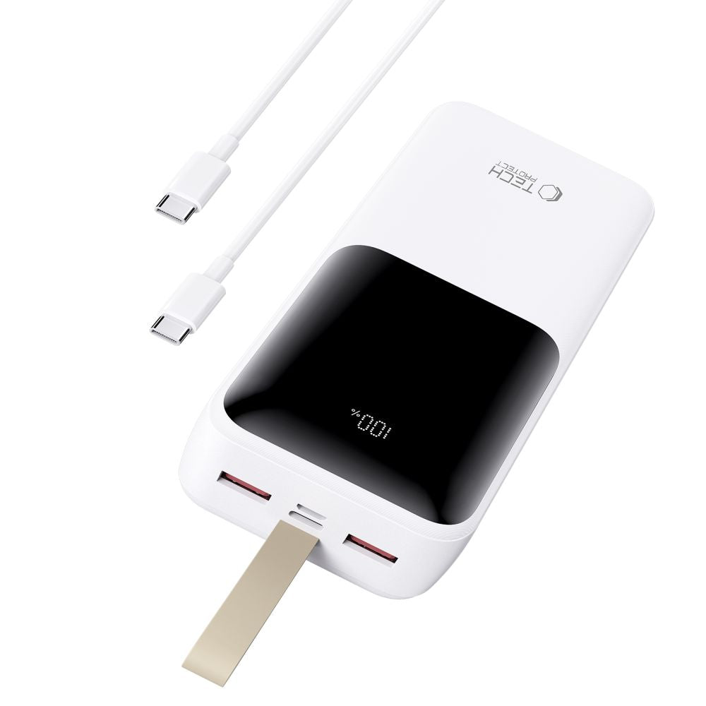 Tech-Protect Išorinė baterija PB03 30000mAh 22.5W - baltas -- Powerbanks