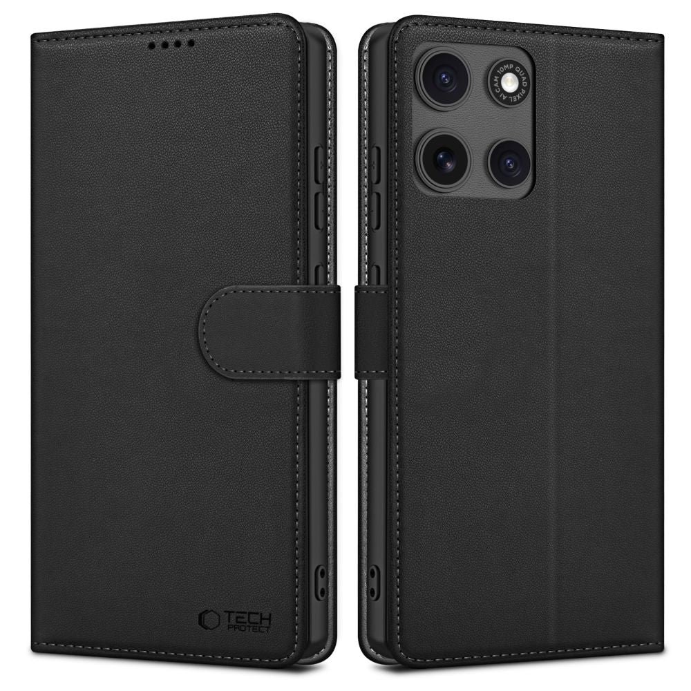 Tech-Protect piniginės dėklas, skirtas Motorola Moto G15 / G15 Power – juodas -- Motorola Moto G15 / Motorola G15 Power