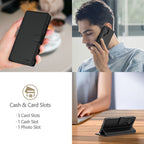 Tech-Protect piniginės dėklas, skirtas Motorola Moto G15 / G15 Power – juodas -- Motorola Moto G15 / Motorola G15 Power