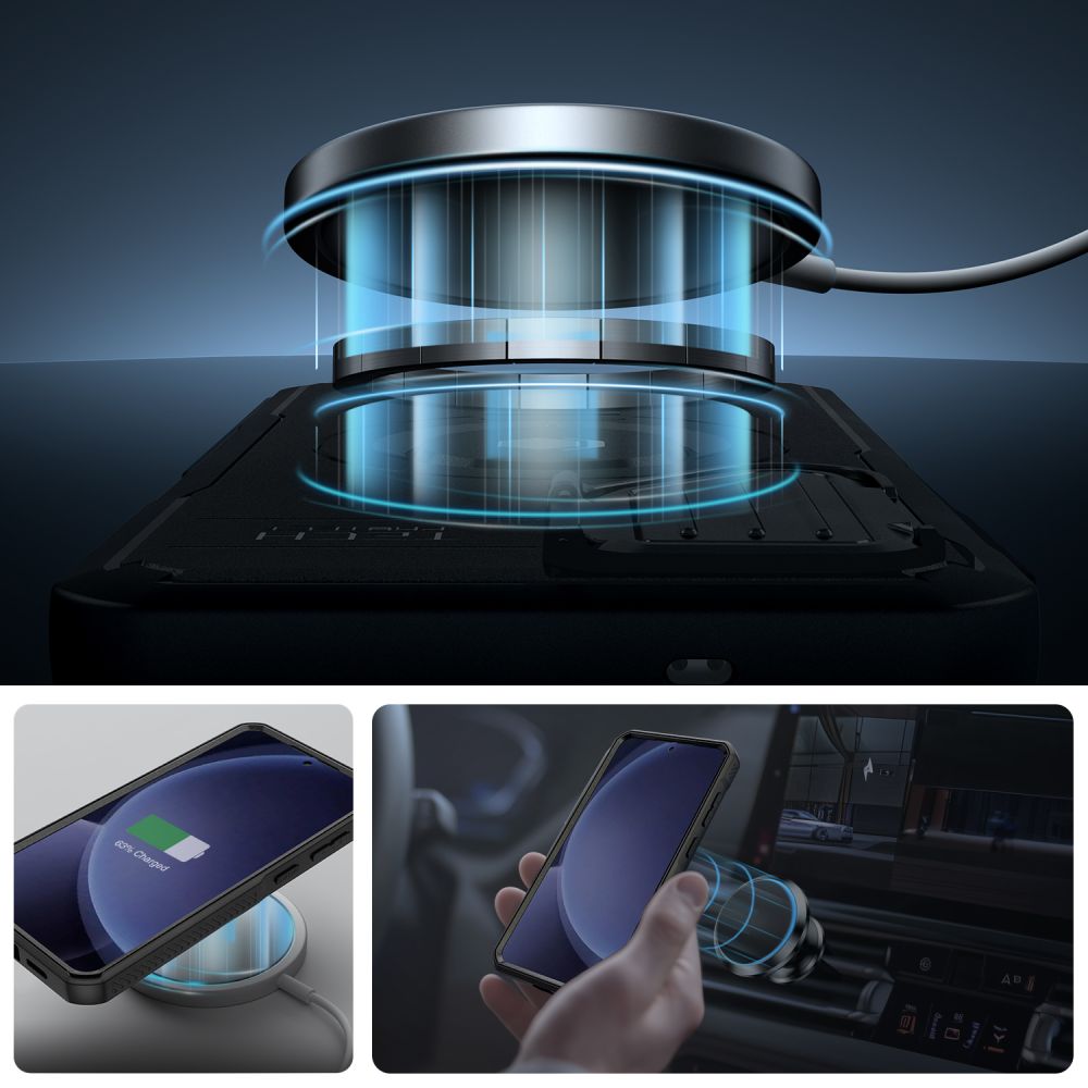 Tech-Protect Kevlar MagSafe+ dėklas Samsung Galaxy S25 Plus – juodas -- Samsung Galaxy S25+