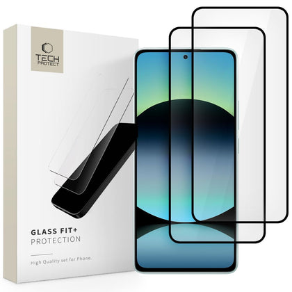 Tech‑Protect Glass Fit+ stiklas Redmi Note 14 – juodas, 2 vnt. -- Xiaomi Redmi Note 14