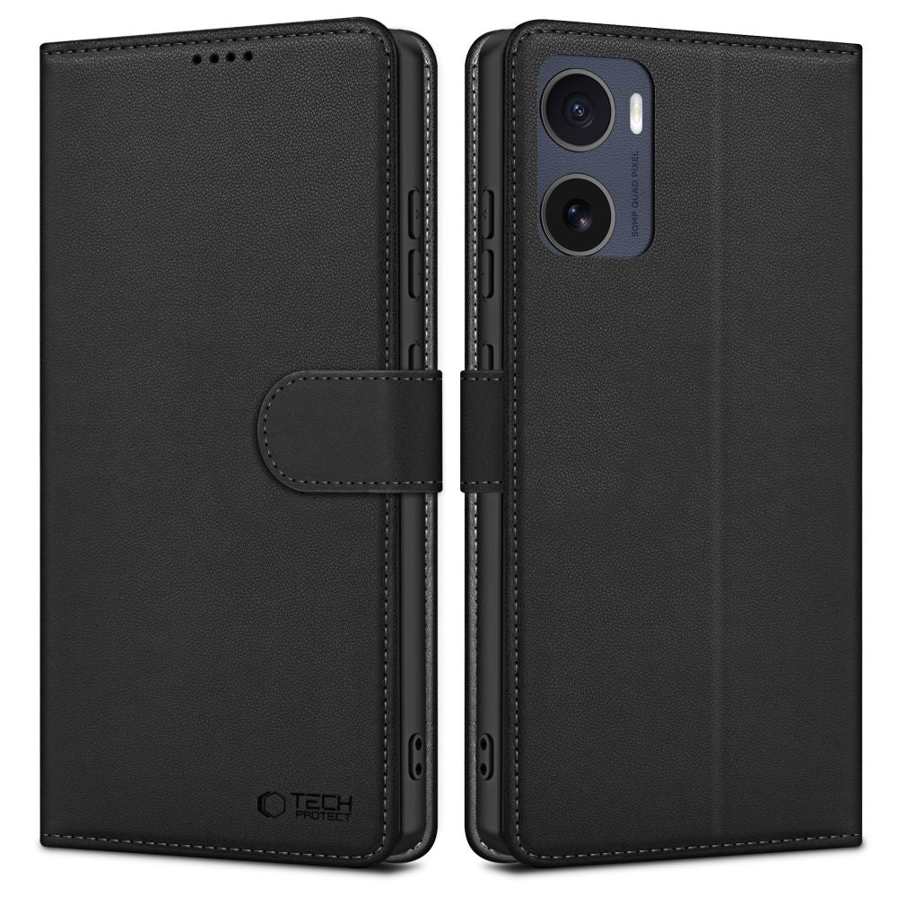 „Tech-Protect“ piniginės dėklas, skirtas Motorola Moto G05 / E15 – matinė juoda -- Motorola Moto G05 / Motorola E15