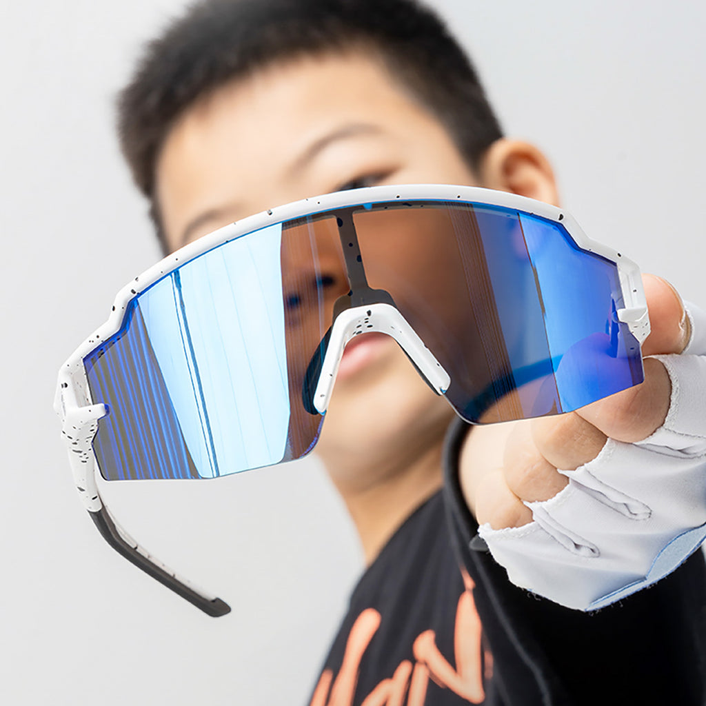 Rockbros Vaikų Dviratininko Akiniai, Poliarizuoti, UV Apsauga, Vaikams - Balti -- Cycling Eyewear
