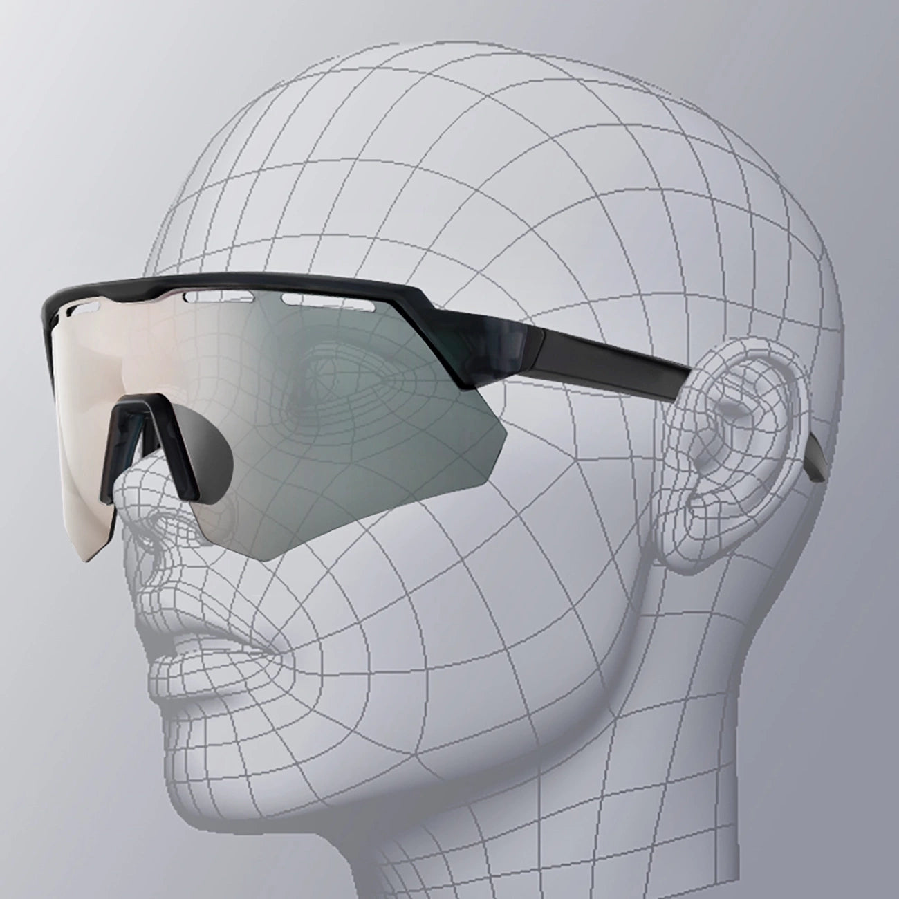 Rockbros Poliarizuoti Dviračio Akiniai su UV Apsauga ir Korektyviu Įdetu - Pilka -- Cycling Eyewear