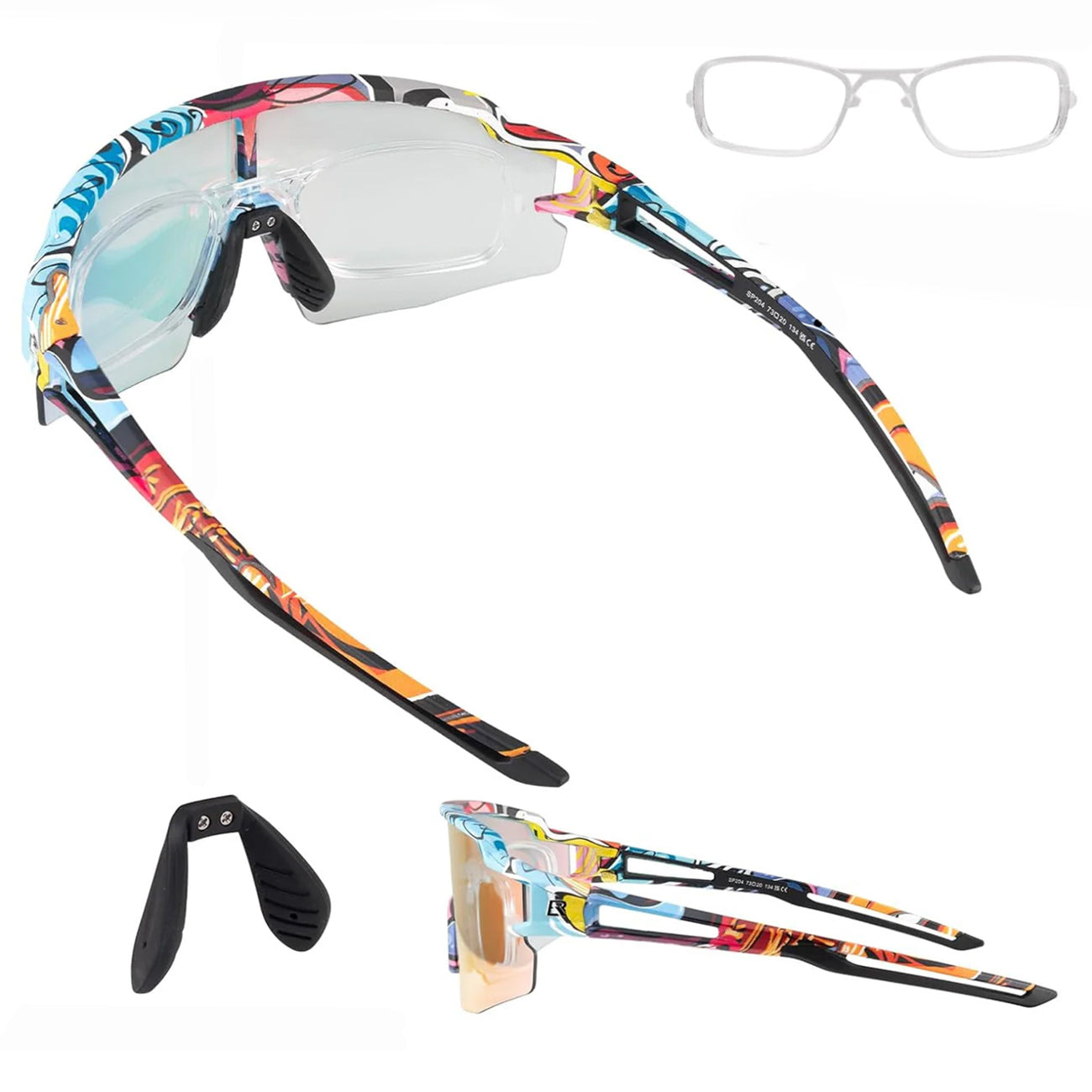 Rockbros Fotochrominis Dviračio Akiniai su UV Apsauga ir Korektyviu Įdetu - Daugiaspalvis -- Cycling Eyewear