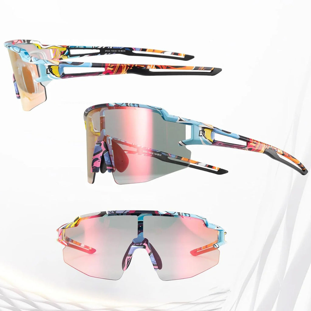 Rockbros Fotochrominis Dviračio Akiniai su UV Apsauga ir Korektyviu Įdetu - Daugiaspalvis -- Cycling Eyewear