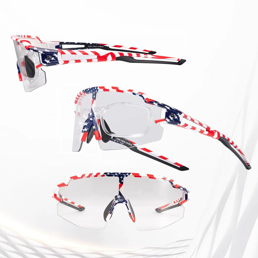 Rockbros Fotochrominis Dviračio Akiniai su UV Apsauga ir Korektyviu Įdetu 14120008002 - JAV Šablonas - Balta -- Cycling...