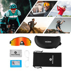 Rockbros Dviračio akiniai Fotochromniniai UV apsaugos su korekcine įdėkle Oranžiniai lęšiai - Juodi -- Cycling Eyewear