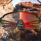 Rockbros Dviračio akiniai Fotochromniniai UV apsaugos su korekcine įdėkle Oranžiniai lęšiai - Juodi -- Cycling Eyewear