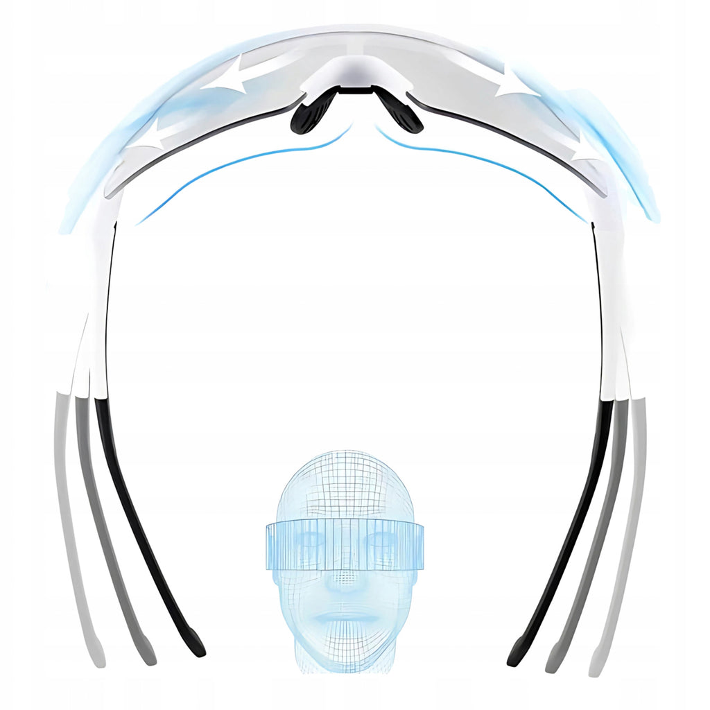 Rockbros Dviračio akiniai Fotochromniniai su UV apsauga ir korekcine įdėkle - Balti -- Cycling Eyewear