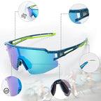 Rockbros poliarizuoti dviračio akiniai su UV apsauga ir korekcine įklijimė mėlyni lęšiai - mėlyna -- Cycling Eyewear