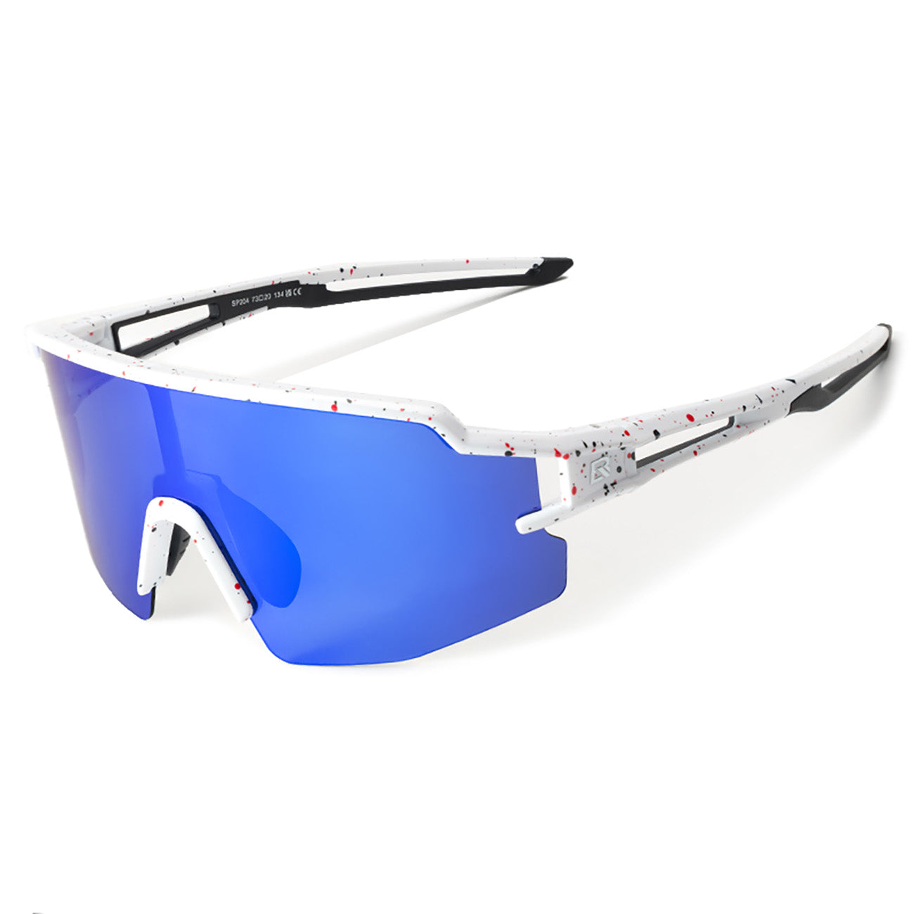 Rockbros Poliarizuoti dviračio akiniai su UV apsauga ir korekcine įdėkle Mėlyni lęšiai - Balti -- Cycling Eyewear