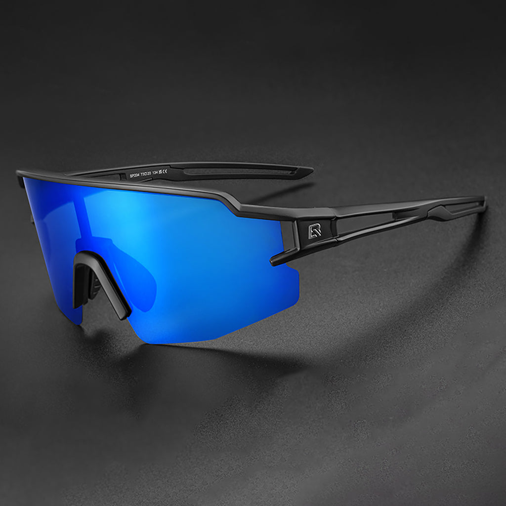 Rockbros poliarizuoti dviračio akiniai su UV apsauga ir korekciniu įdėklu mėlyniems stiklams - juodi -- Cycling Eyewear