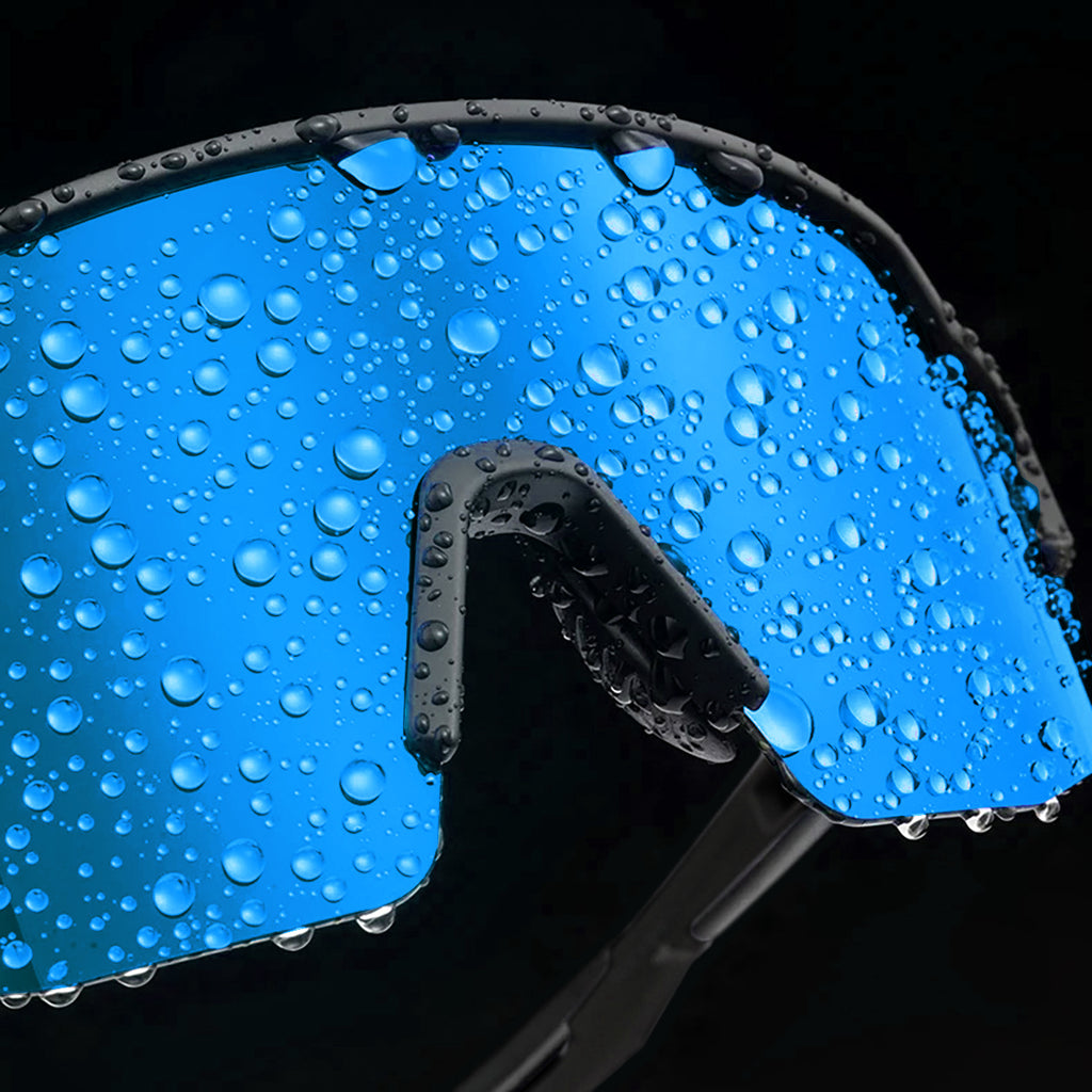 Rockbros poliarizuoti dviračio akiniai su UV apsauga ir korekciniu įdėklu mėlyniems stiklams - juodi -- Cycling Eyewear
