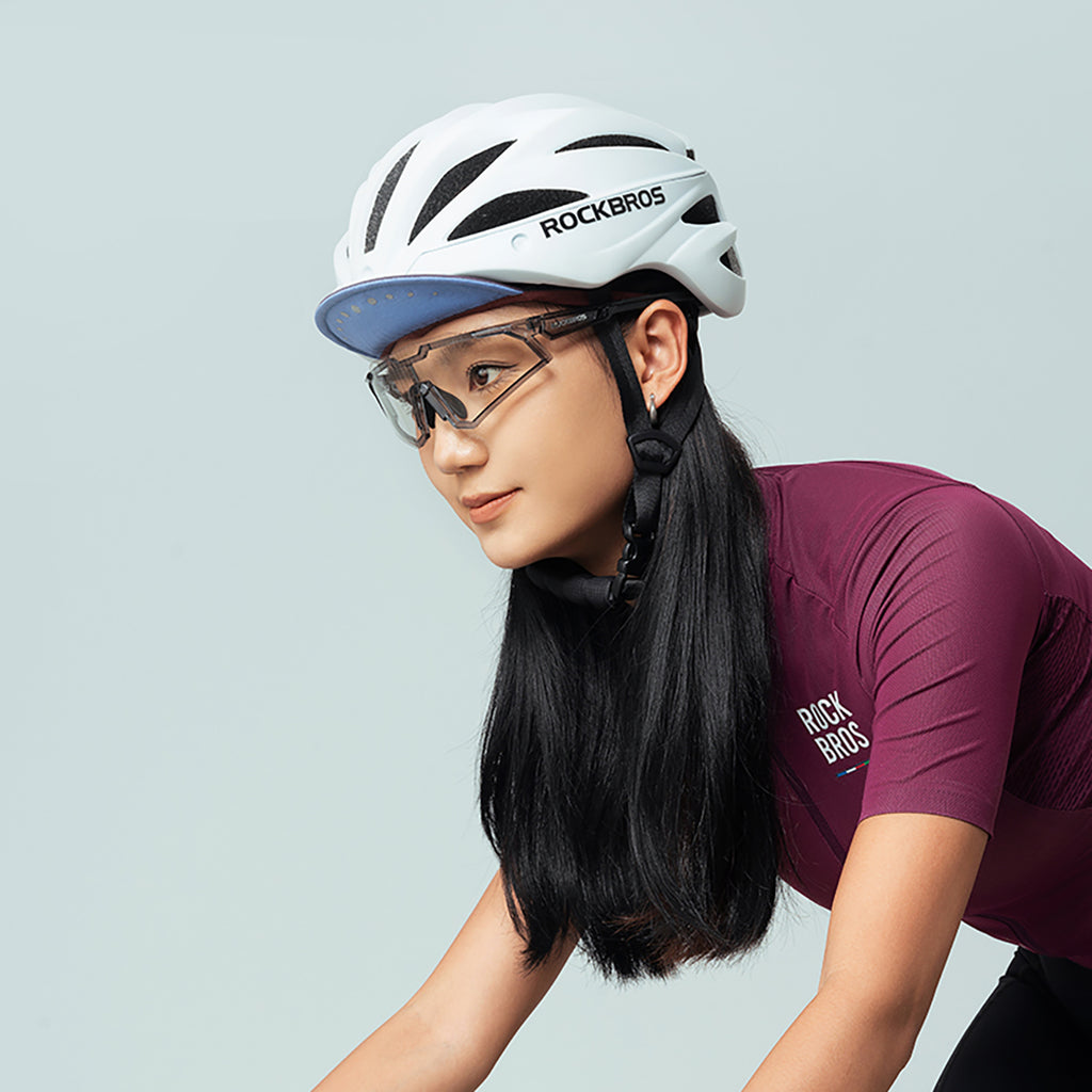 Rockbros dviračio kepurė su snapeliu - raudona -- Bicycle Helmets