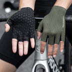Rockbros dvelkiamos trumpapirščių dviračio pirštinės, dydis: S - žalia -- Bicycle Gloves