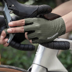 Rockbros dvelkiamos trumpapirščių dviračio pirštinės dydis: XL - žalia -- Bicycle Gloves