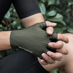 Rockbros dvelkiamos trumpapirščių dviračio pirštinės, dydis: XXL - žalia -- Bicycle Gloves