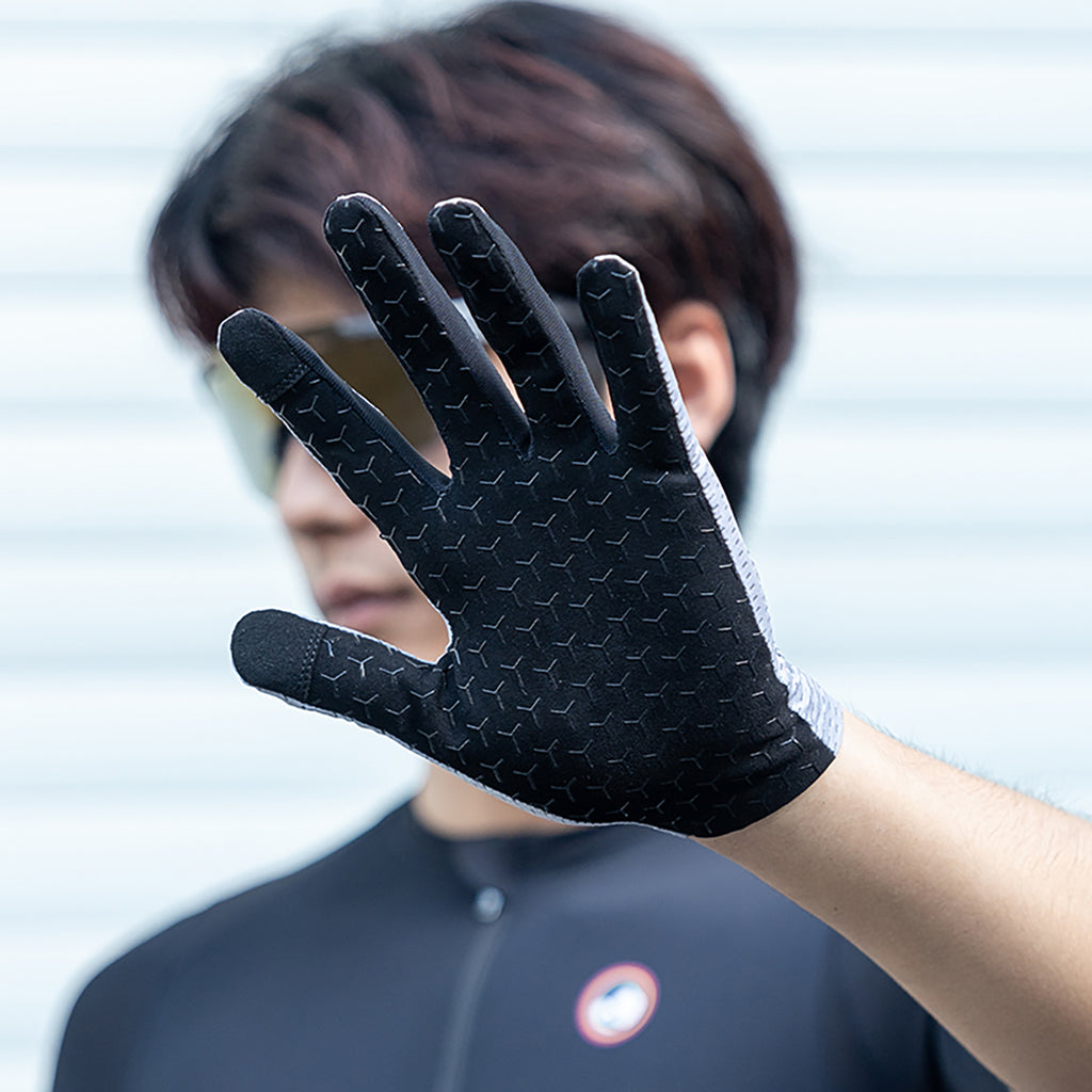 Rockbros kvėpios visų pirštų dviračio pirštinės, dydis: XL - pilka -- Bicycle Gloves