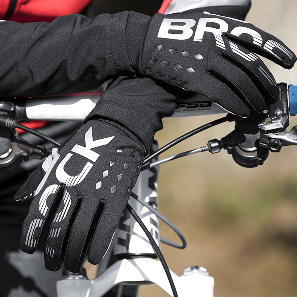Rockbros dviračio pirštinės, šilumos izoliuojančios, ilgos, dydis: XL - juoda ir pilka -- Bicycle Gloves