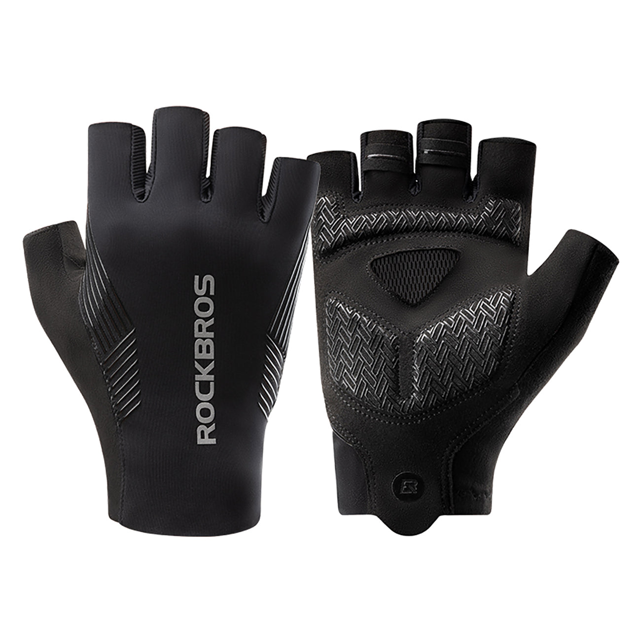 Rockbros dviračio pirštinės pavasaris/vasara/ruduo, trumpi pirštai, dydis: L - juoda -- Bicycle Gloves