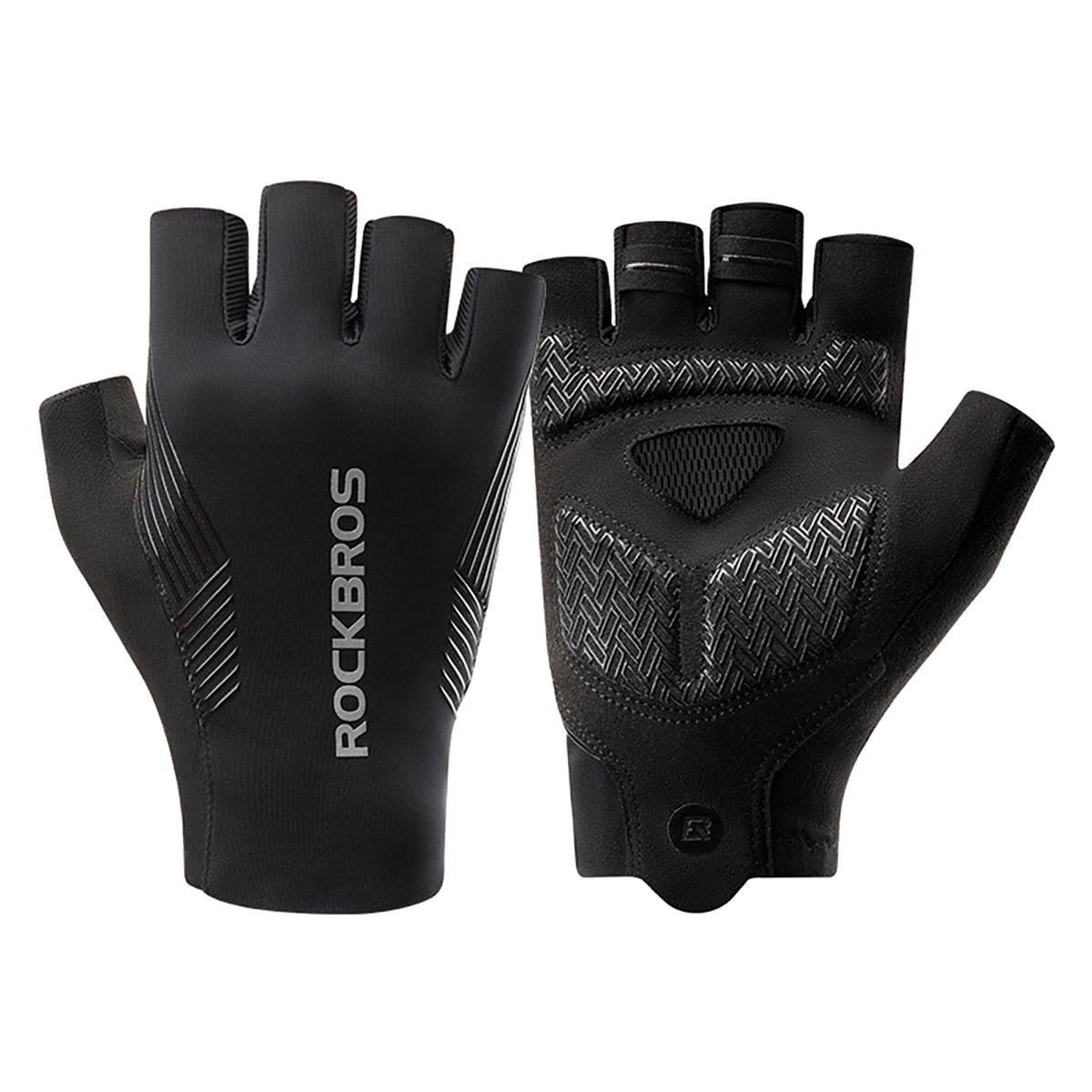 Rockbros dviratininko pirštinės pavasaris/vasara/rudens, trumpi pirštai, dydis: M - juodos -- Bicycle Gloves