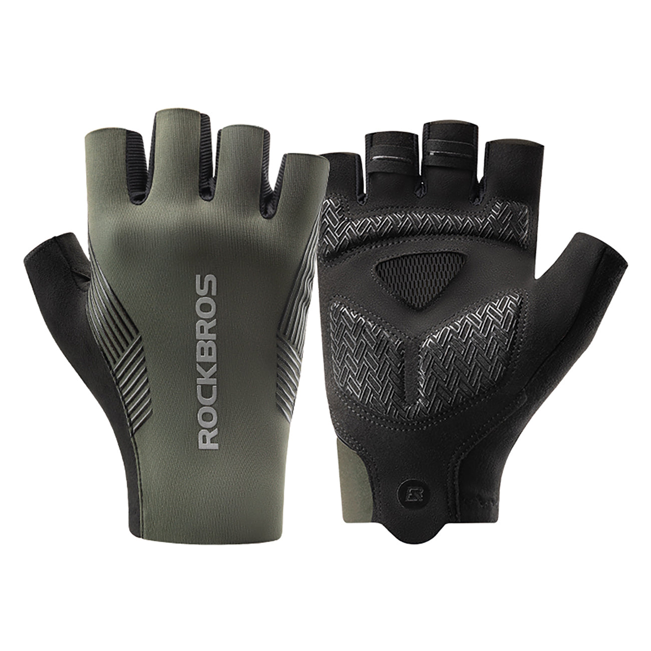 Rockbros dviračio pirštinės pavasaris/vasara/ruduo, trumpi pirštai, dydis: L - žalia -- Bicycle Gloves
