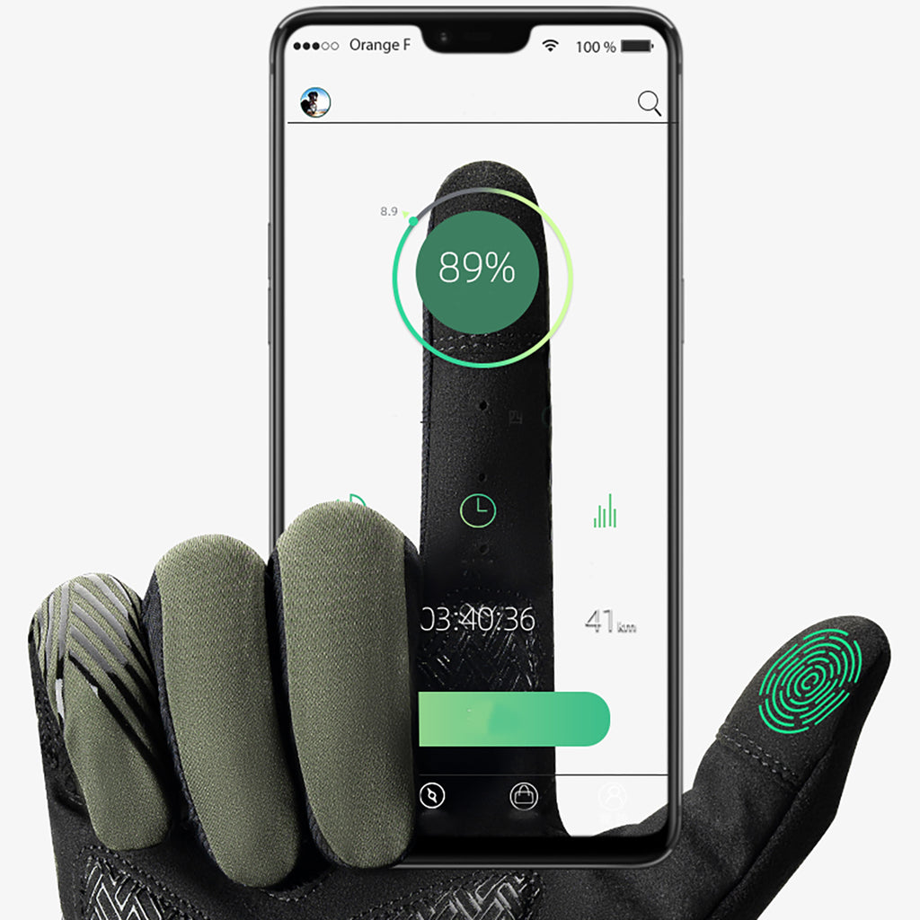 Rockbros dviračio pirštinės pavasaris/vasara/ruduo, pilnos, dydis: M - žalia -- Bicycle Gloves