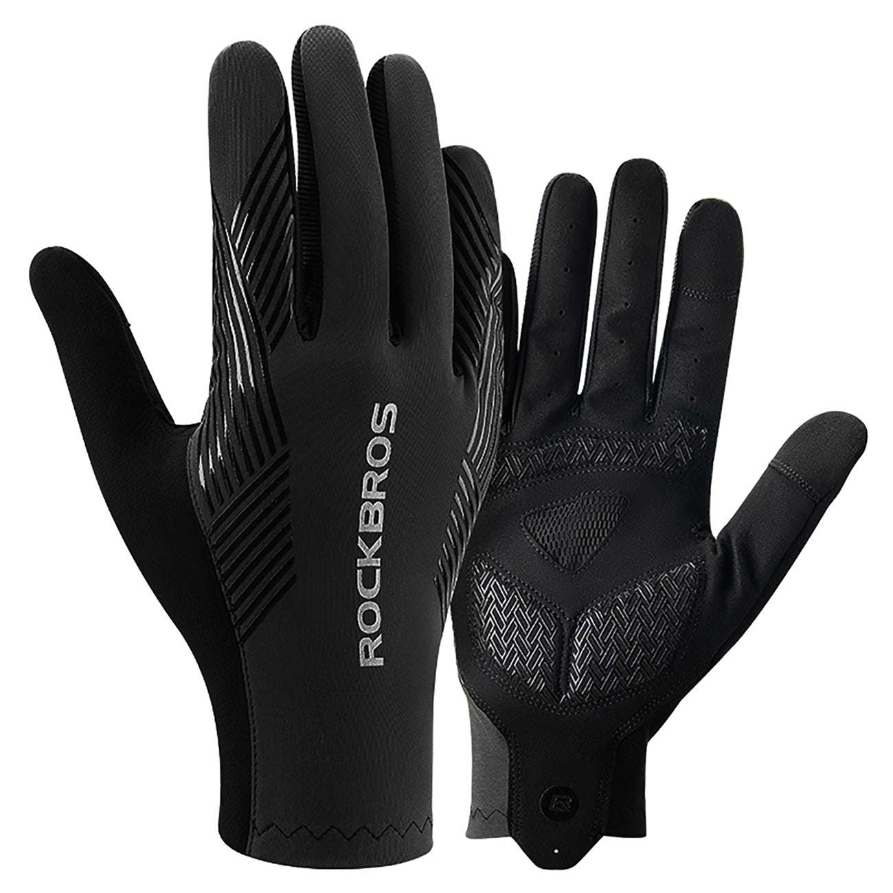 Rockbros dviratininko pirštinės pavasaris/vasara/ruduo, visapiusės, dydis: XL - juodos -- Bicycle Gloves