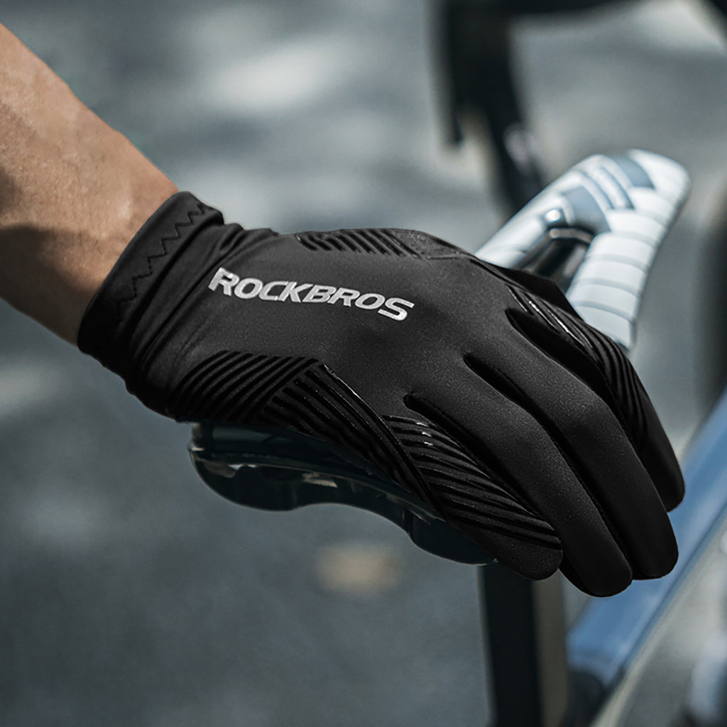 Rockbros dviratininko pirštinės pavasaris/vasara/ruduo, visapiusės, dydis: XL - juodos -- Bicycle Gloves
