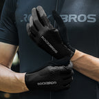 Rockbros dviratininko pirštinės pavasaris/vasara/ruduo, visapiusės, dydis: XXL - juodos -- Bicycle Gloves