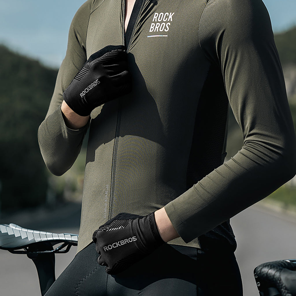 Rockbros dviratininko pirštinės pavasaris/vasara/ruduo, visapiusės, dydis: XXL - juodos -- Bicycle Gloves