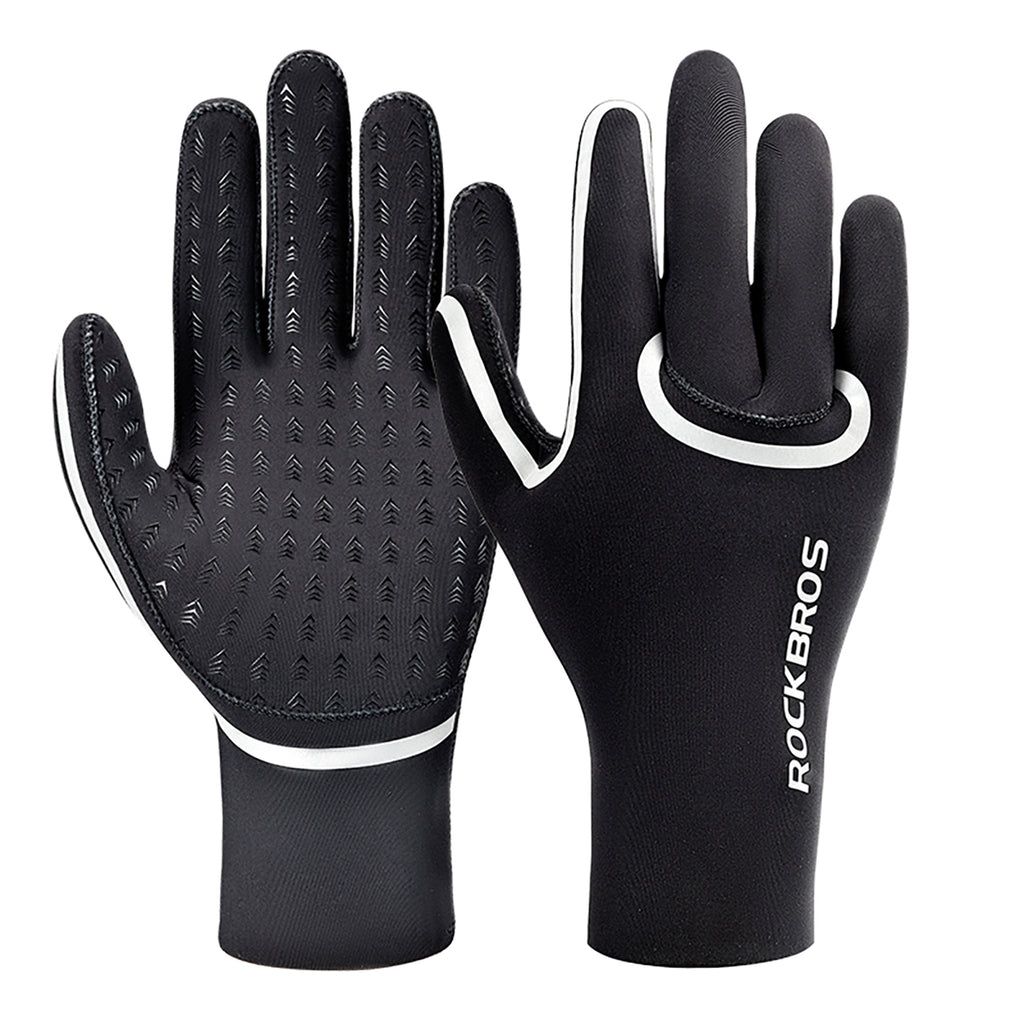 Rockbros pilnai nepermatomos dviratininko pirštinės, dydis: L/XL - juodos -- Bicycle Gloves