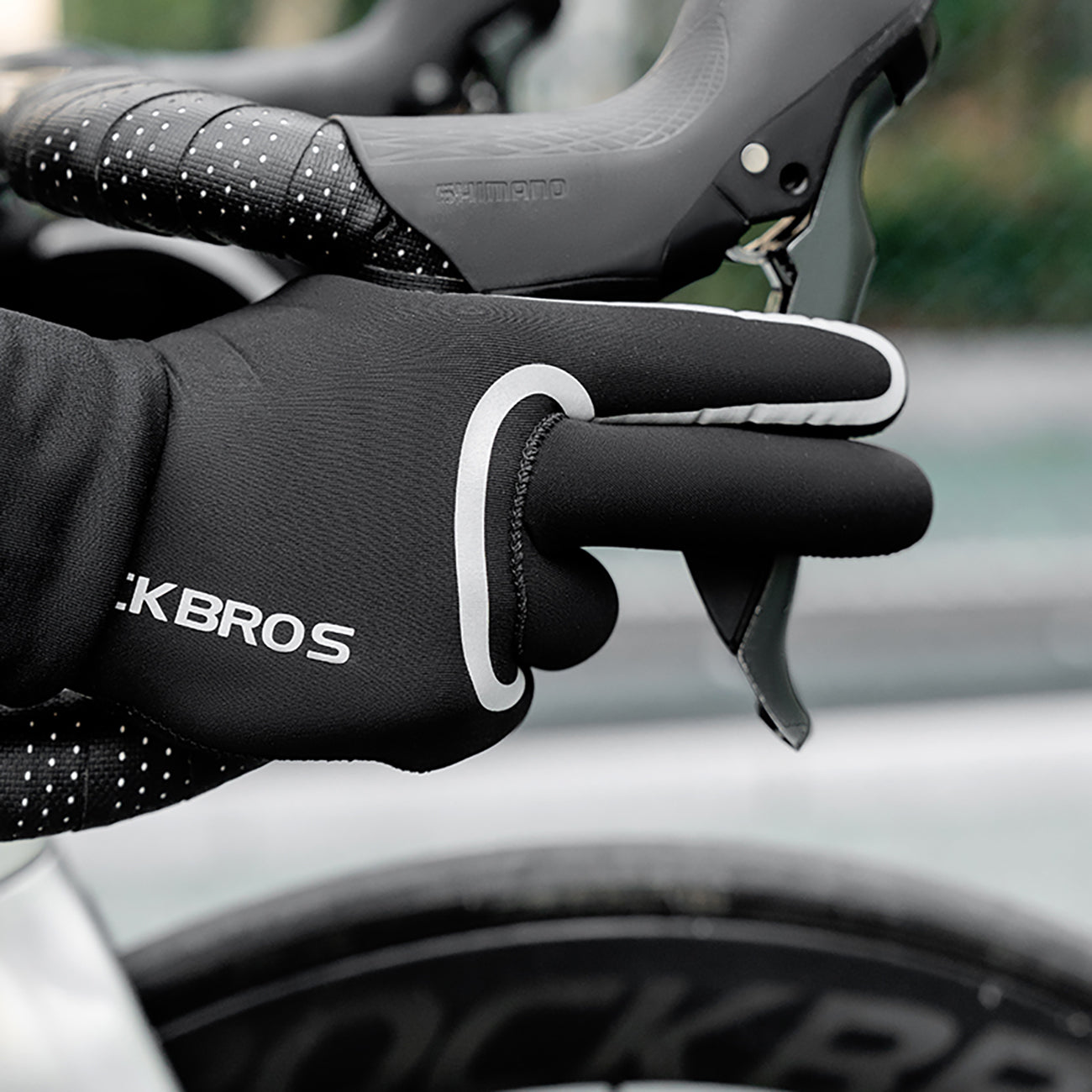 Rockbros pilnai nepermatomos dviratininko pirštinės, dydis: L/XL - juodos -- Bicycle Gloves