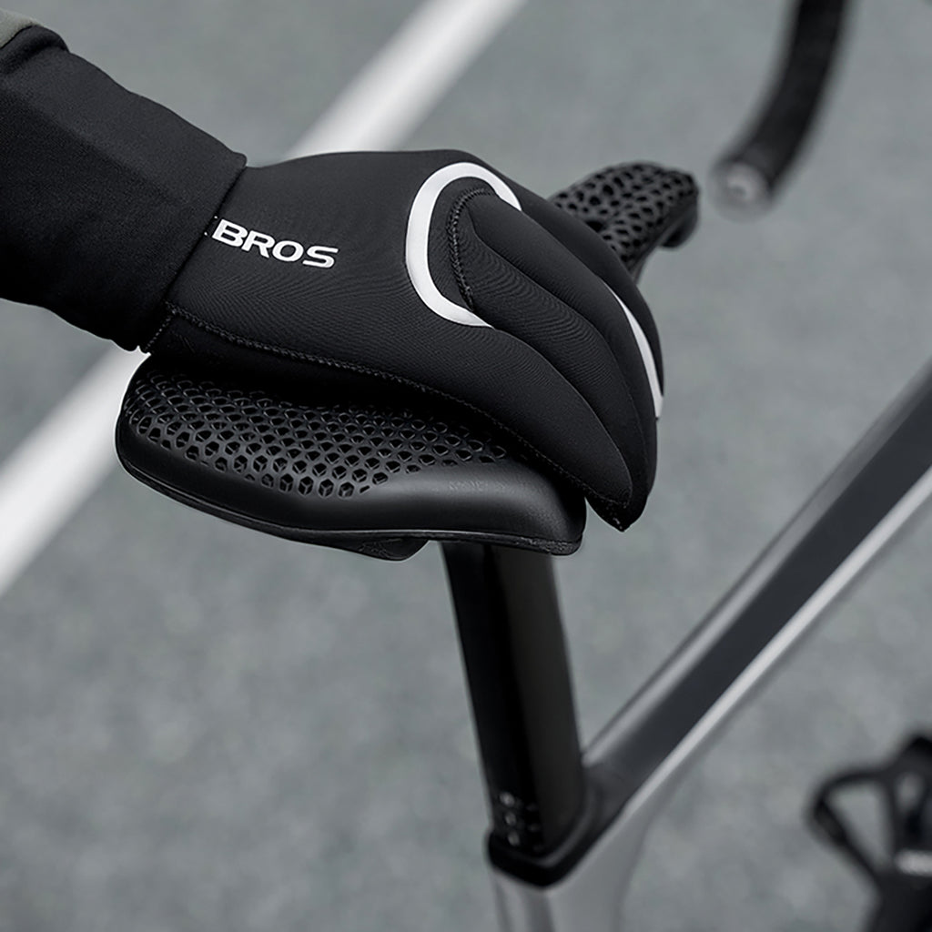 Rockbros pilnai nepermatomos dviratininko pirštinės, dydis: S/M - juodos -- Bicycle Gloves