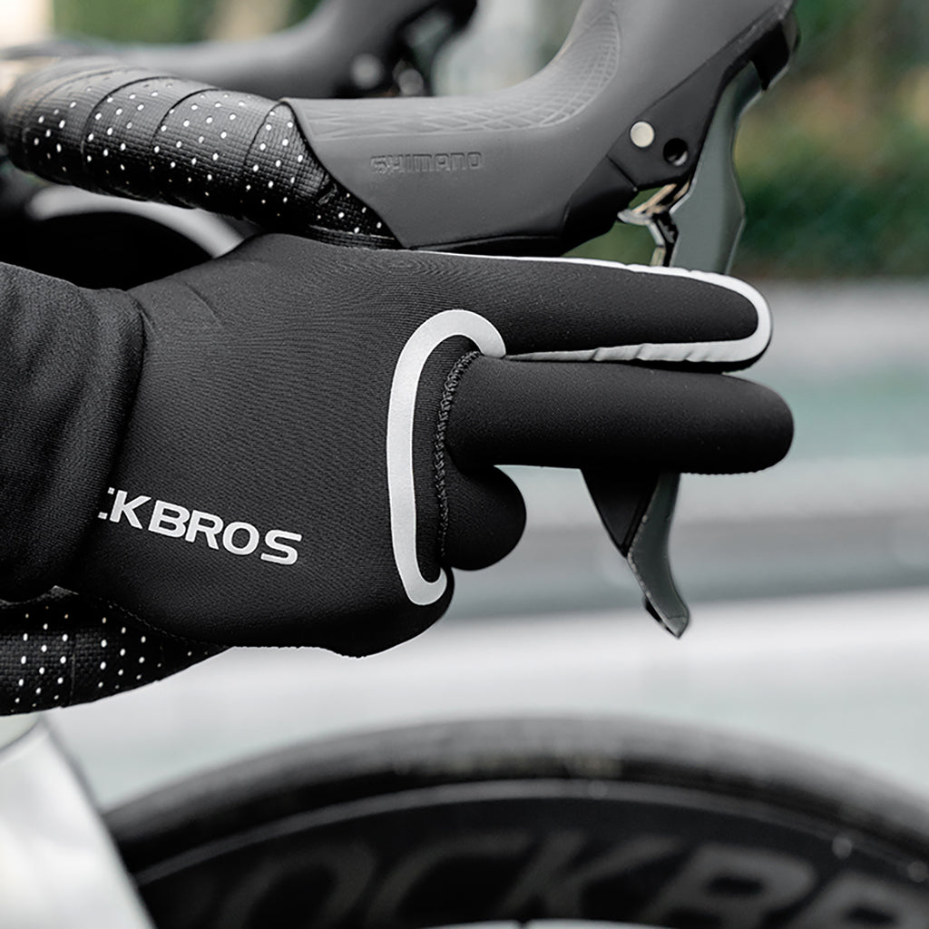 Rockbros pilnai nepermatomos dviratininko pirštinės, dydis: S/M - juodos -- Bicycle Gloves