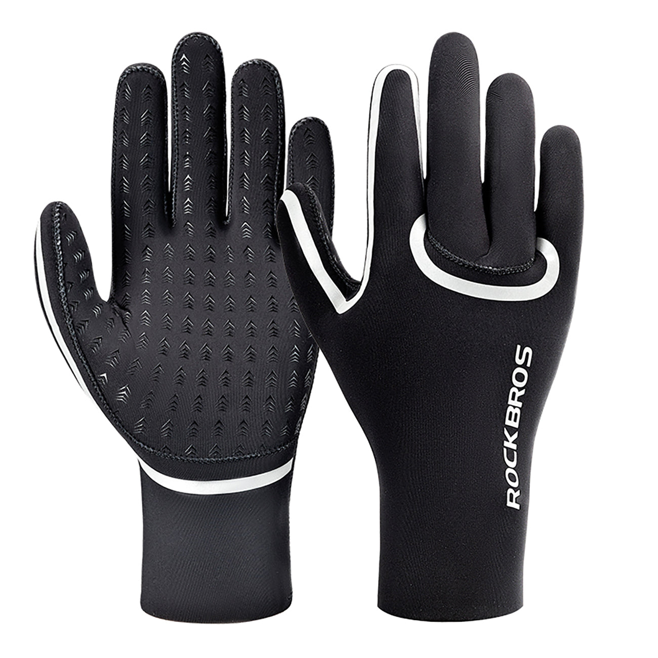 Rockbros visiškai vandeniui atsparios dviračio pirštinės, dydis: XXL - juodos spalvos -- Bicycle Gloves