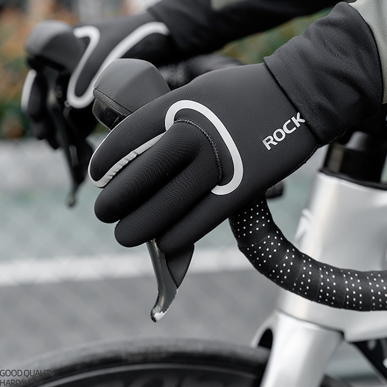 Rockbros visiškai vandeniui atsparios dviračio pirštinės, dydis: XXL - juodos spalvos -- Bicycle Gloves