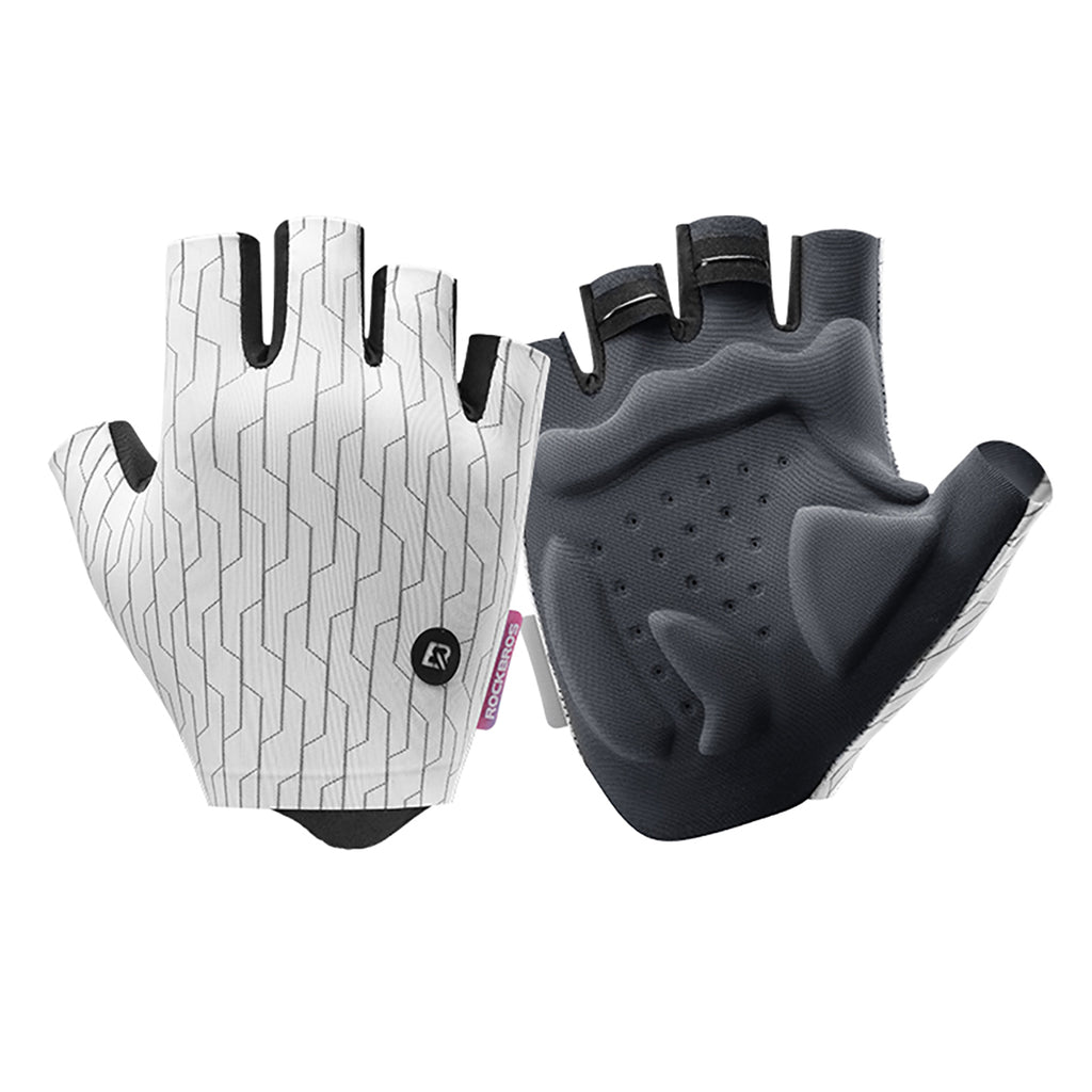 Rockbros MTB dviračio pirštinės dydis: L - baltos ir juodos spalvos -- Bicycle Gloves