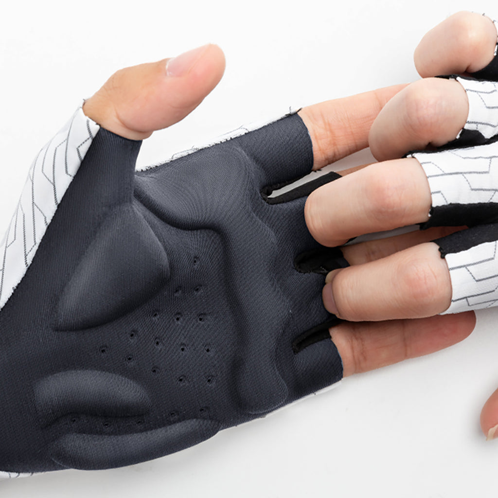 Rockbros MTB dviračio pirštinės dydis: S - baltos ir juodos spalvos -- Bicycle Gloves