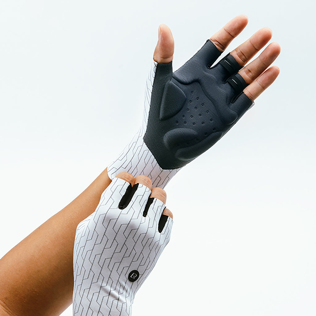Rockbros kelio dviračių pirštinės, dydis L - juodos ir baltos spalvos -- Bicycle Gloves